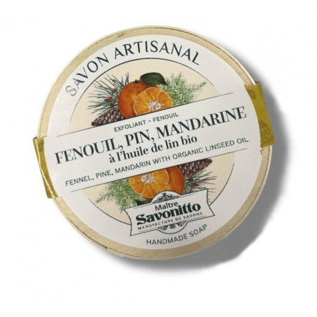 Savon Artisanal Boite Bois Fenouil Pin Mandarine