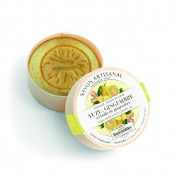 Savon Artisanal Boite Bois Yuzu Gingembre Exfoliant